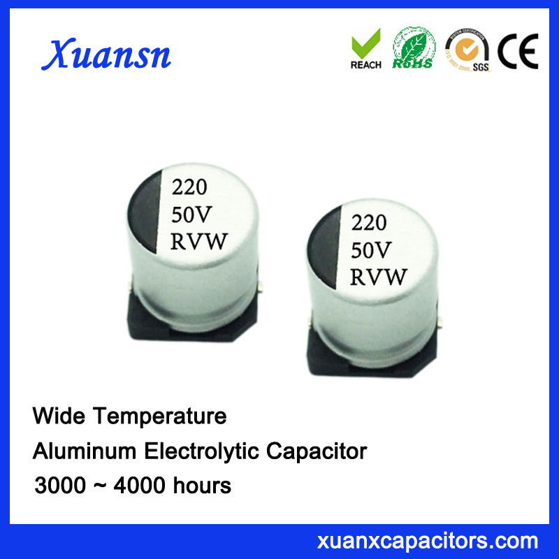 220UF 50V 3000hours Surface Mount Aluminum Electrolytic Capacitor