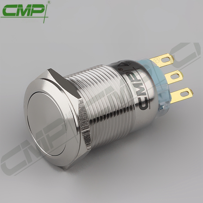 CMP 19mm Stainless Steel Long-Life No Nc 3 Pin Push Button Switch