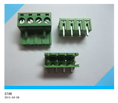 Type Green 5.08mm Angle 4 Pin Screw Terminal Block Connector Pluggable