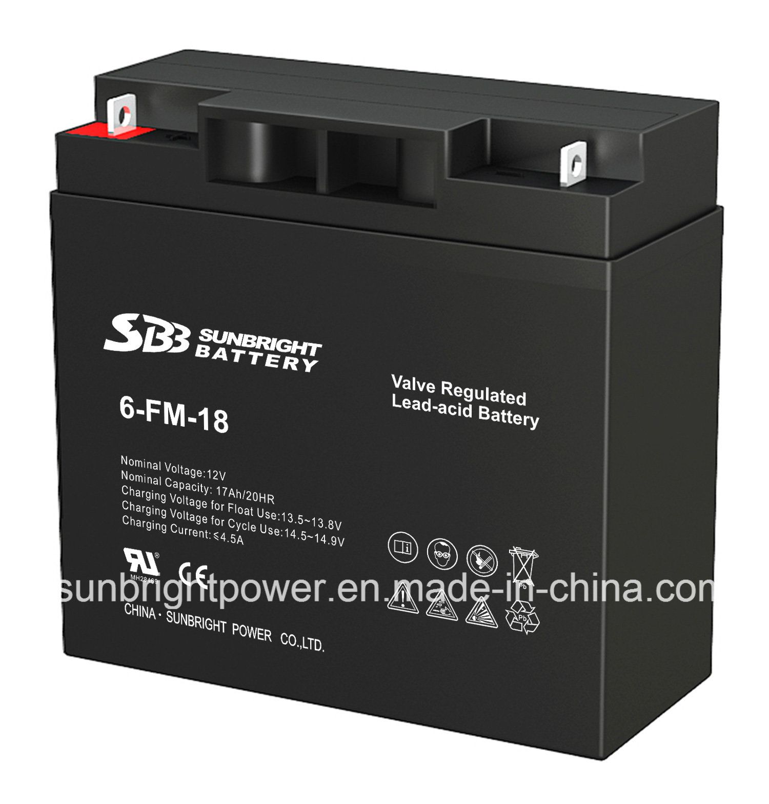 SBB Security Alarm System Battery 12V18ah with CE RoHS UL