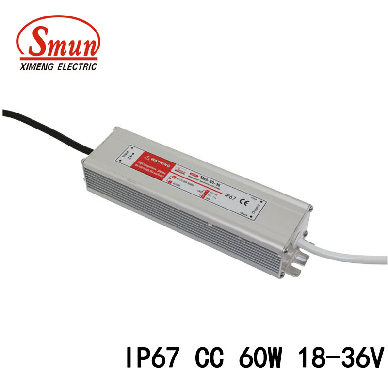 60W 18-36VDC 1.7A IP67 Waterproof Constant Current LED Power Supply