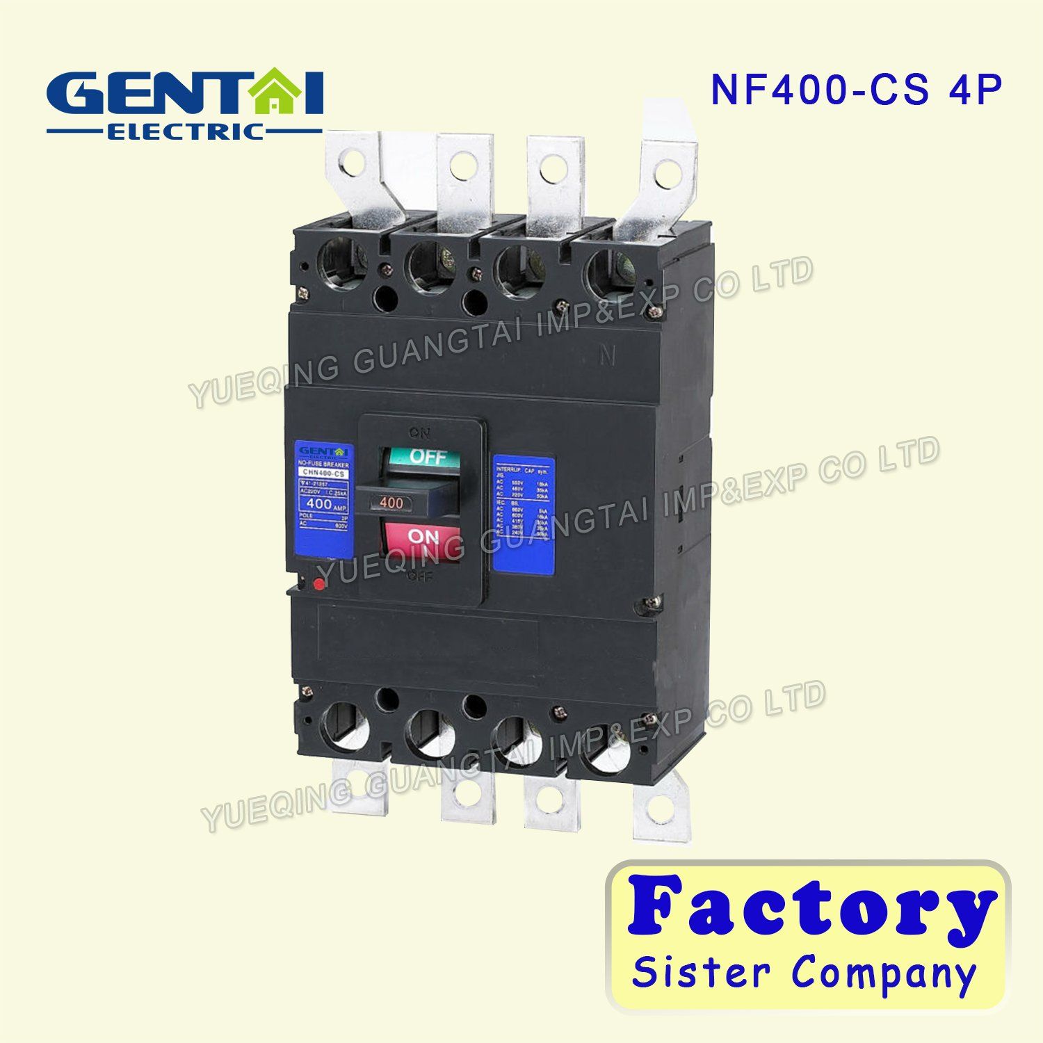 High Quality Cheaper Mitsubishi Type 4pole 400A Moulded Case Circuit Breaker