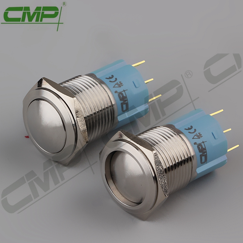 CMP Waterproof Push Button No Nc 16mm Domed Latching Switch