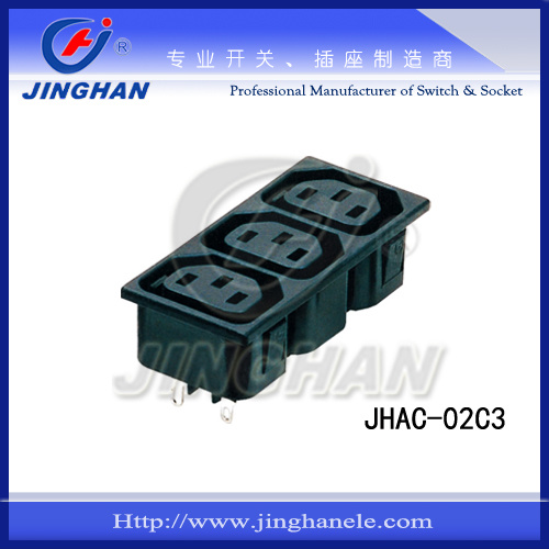 Excellent Quality Competitive Price 110V AC Power Socket Three Black Socket