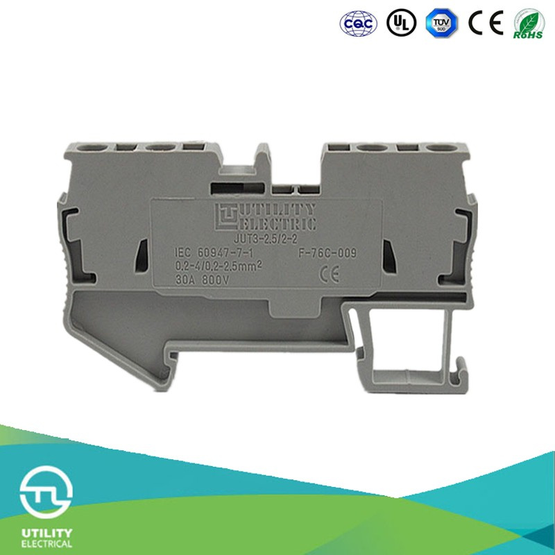 Spring Type Terminal Blocks Jut3-2.5/2-2 Electric Connectors