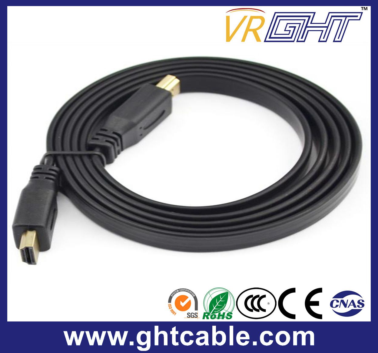 High Speed Support 1080P/2160p Flat HDMI Cable 1.4V 2.0V