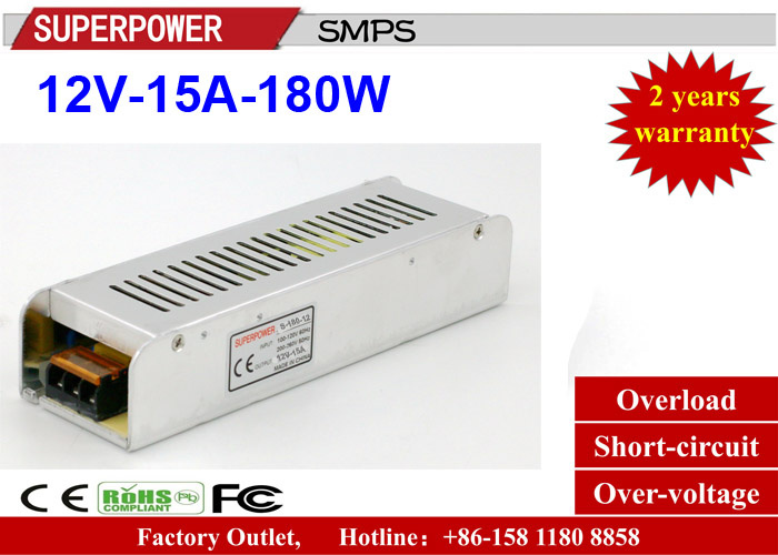 AC 110/220V to DC 12V15A 180W Strip Power Supply Single Output Series Switching Power Supply