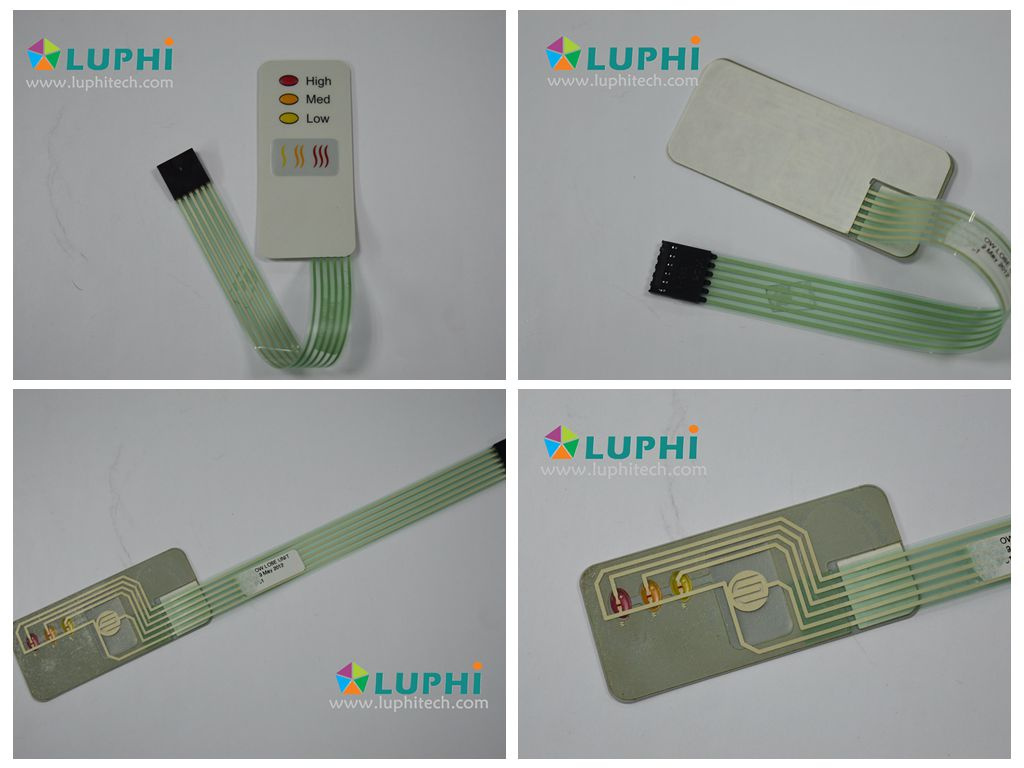 Embossed LED Windows LED Backlighting Silver Contacts Membrane Switch (MIC-0027)