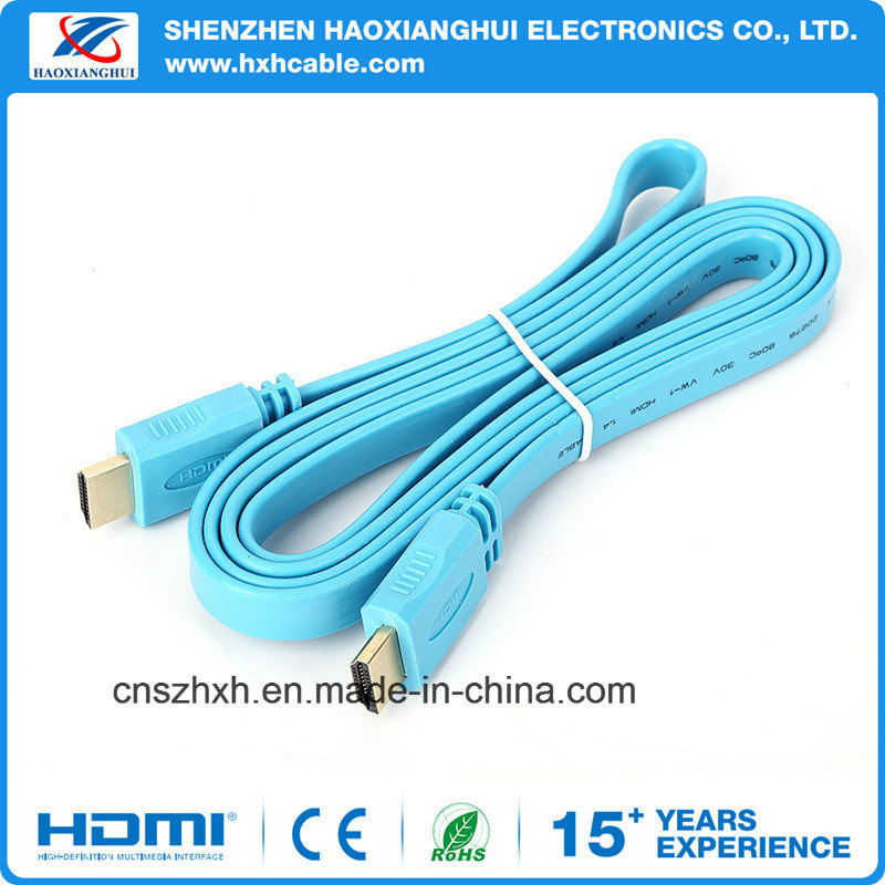 Version1.4 Flat Gold Plated HDMI Cable with 3D