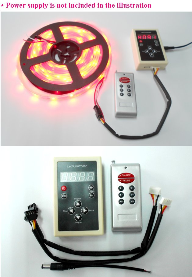 5050 2811IC SMD Digital LED Strip 12V RF Remote Controller