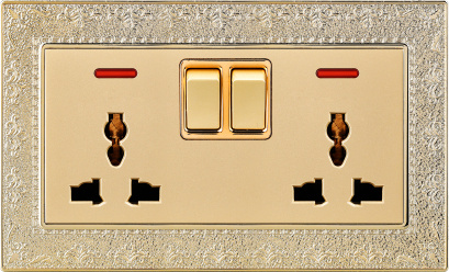 UK Double 13A Multi-Functional Switched Socket with Neon (N4)