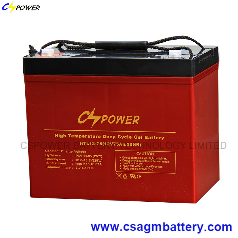 12V 75ah Gel Solar Battery for off-Grid 1kw Solar System
