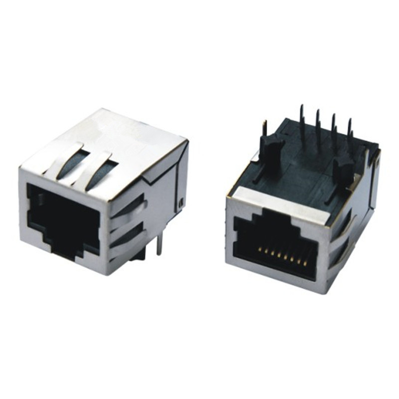 Metal Shield 8p8c 100 Base-T Integrated Magnetics RJ45 Connector