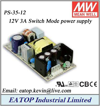 Mean Well 12V 3A 36W Single Output AC DC Power Supply Meanwell PS-35-12