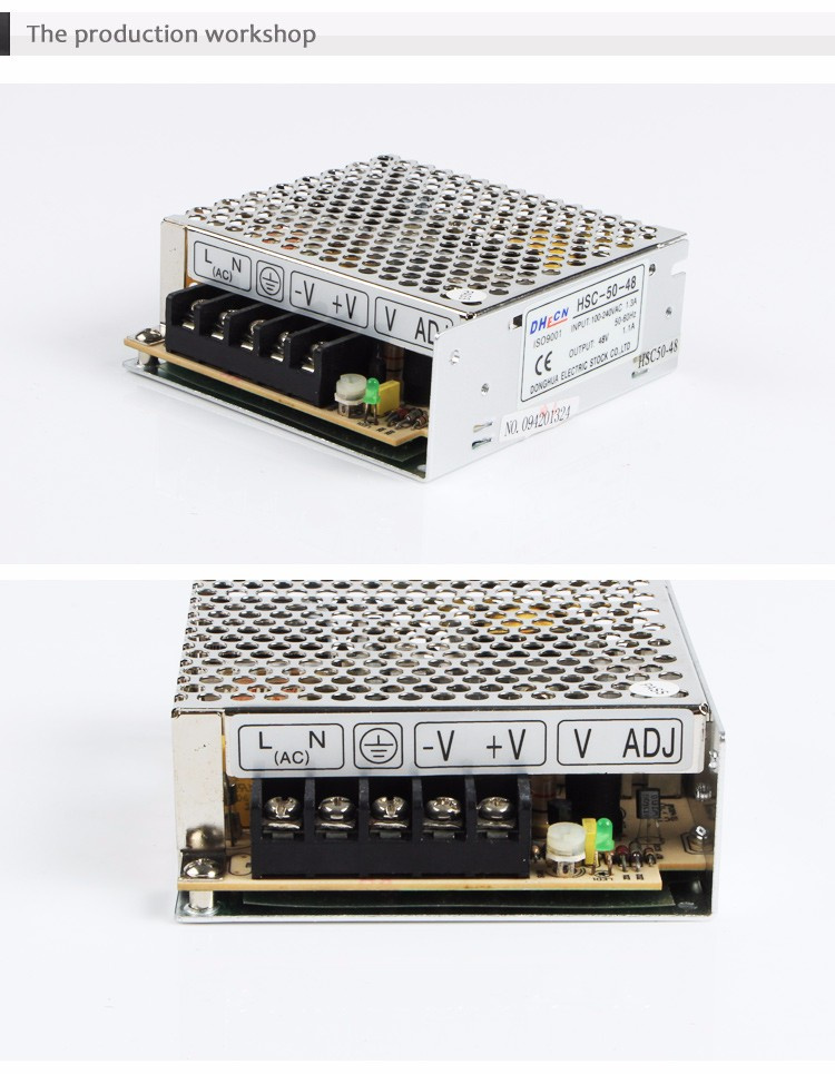 HSC-50 Single Output Switching Power Supply 50W Full AC Range Input From 88 to 264V