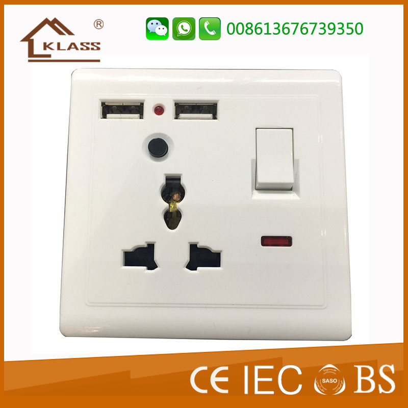2017 Hot Selling Home Electrical Light Wall Switch USB Socket