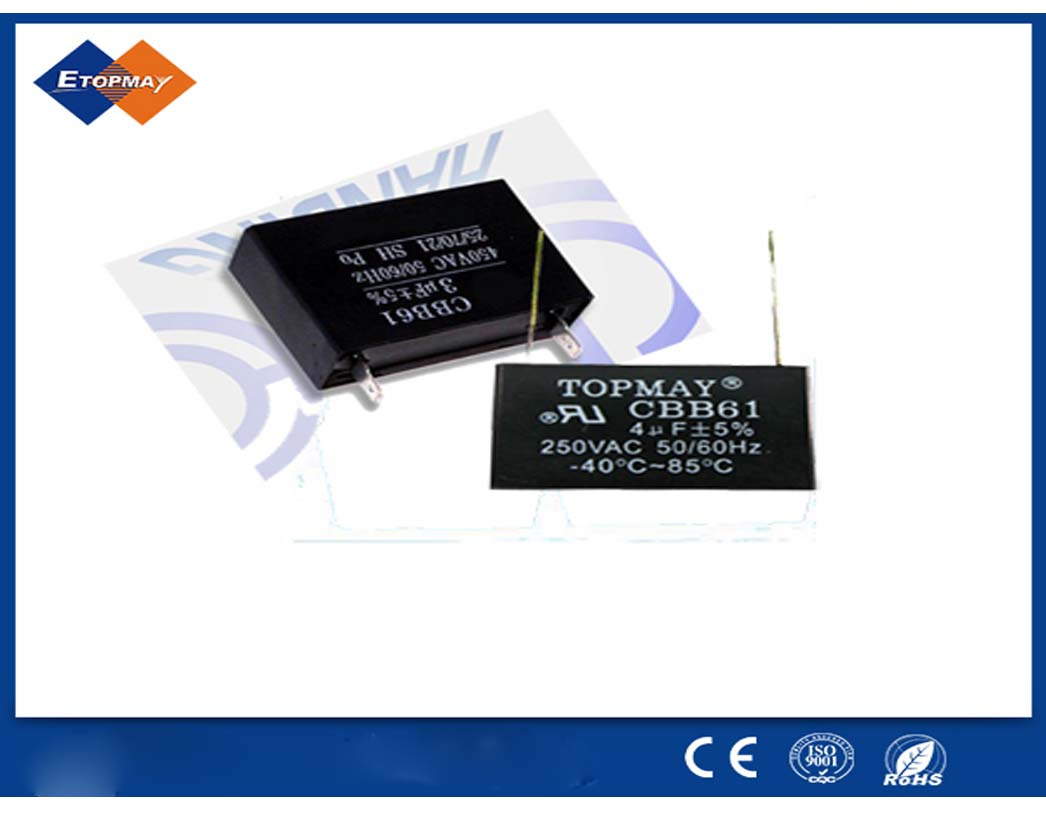 Topmay Metallized Polypropylene Film Fan Capacitor Cbb61 2.5UF 450VAC