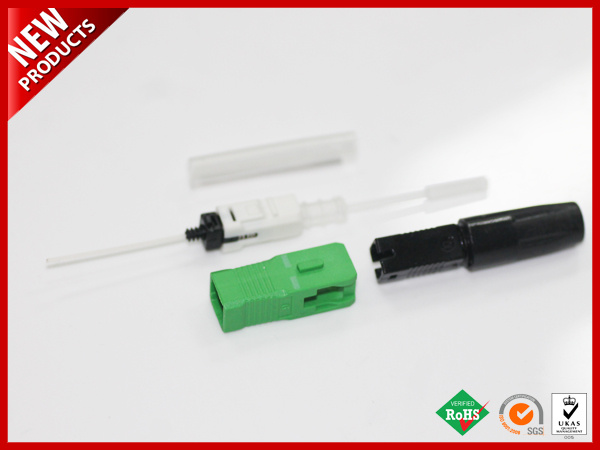 SC APC Fiber Drop Cable Fast Optical FTTH Connector