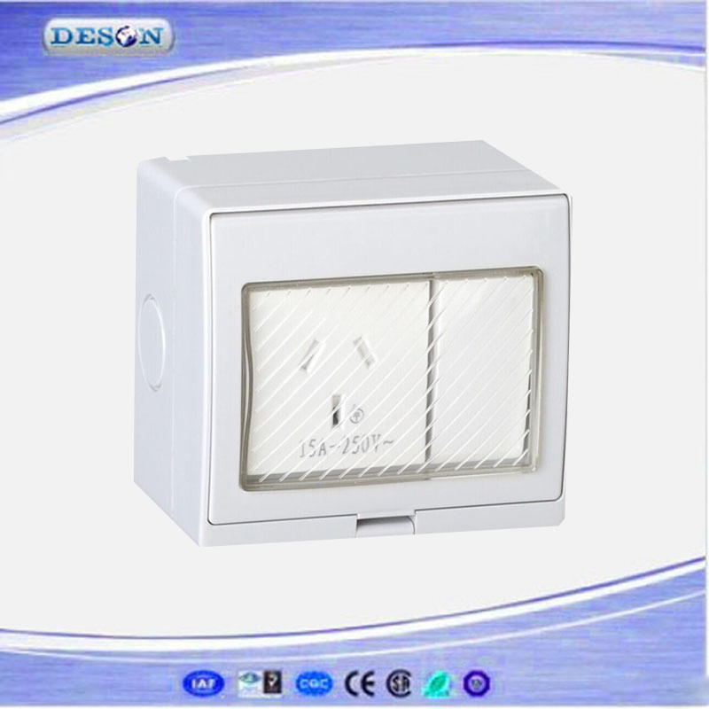 IP55 1 Gang Switch and 1 Gang Australia Socket Waterprof Wall Switch Socket