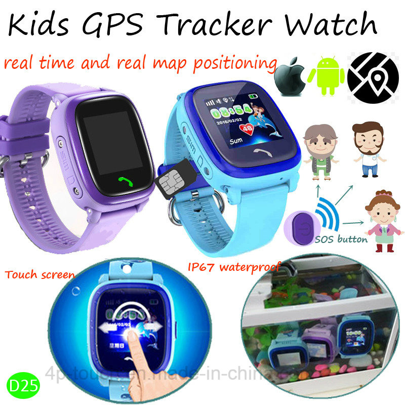 IP67 Waterproof Kids GPS Tracker Watch with Sos Function D25