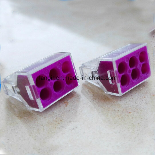 Pct-106 Push Wire Wiring Connector for Junction Box 6 Pin Conductor Terminal Block Cable Connector