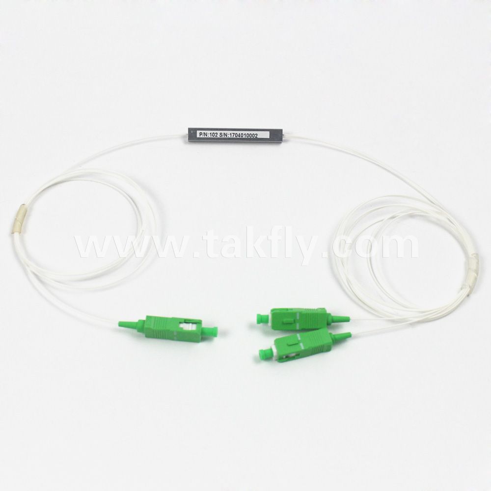 1 to 2 Way Sc APC Coupler Passive Fiber Optic PLC Splitter
