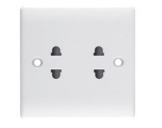 16A Double 2 Pin Socket, 2 Pin Wall Socket