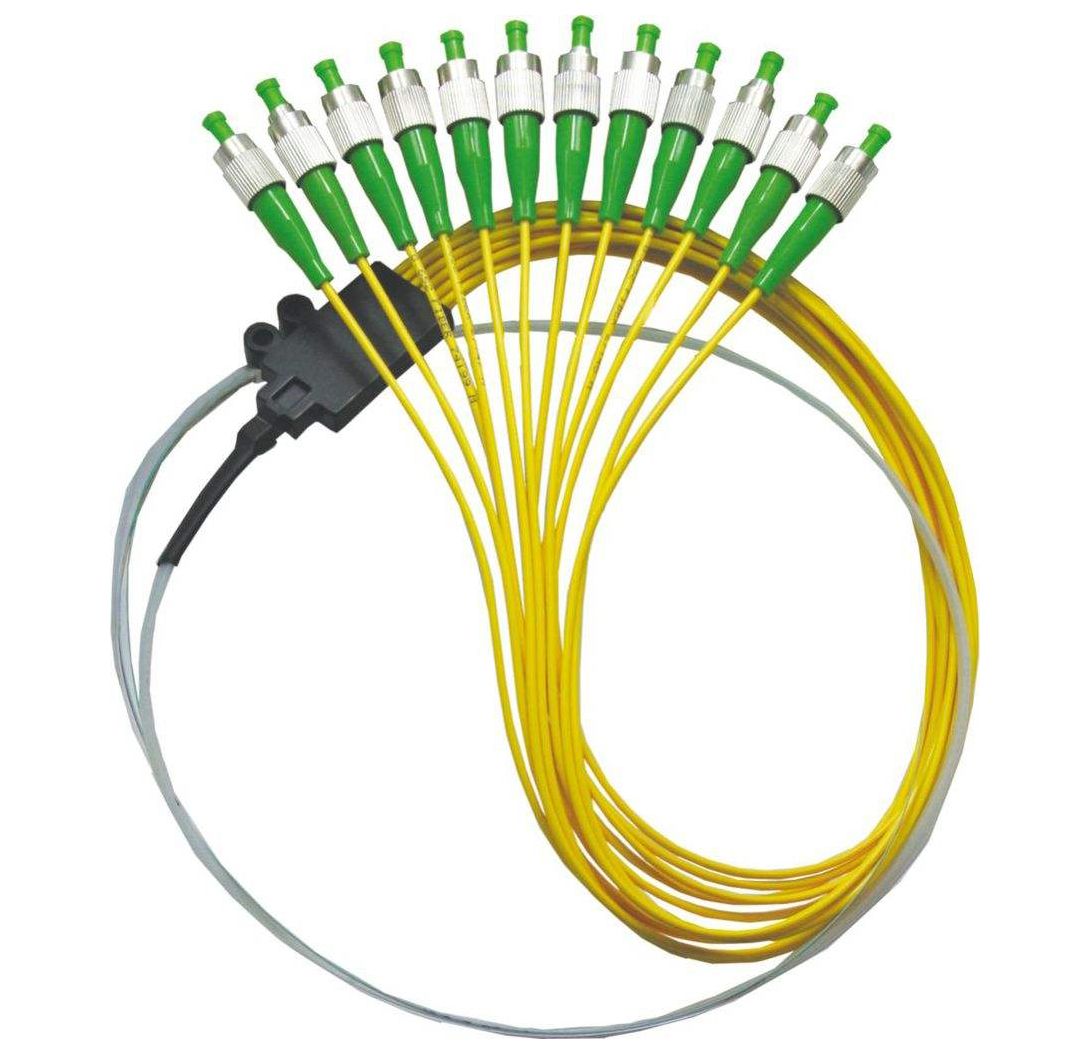 0.9mm St APC Singlemode 12 Core Fiber Optic Pigtail