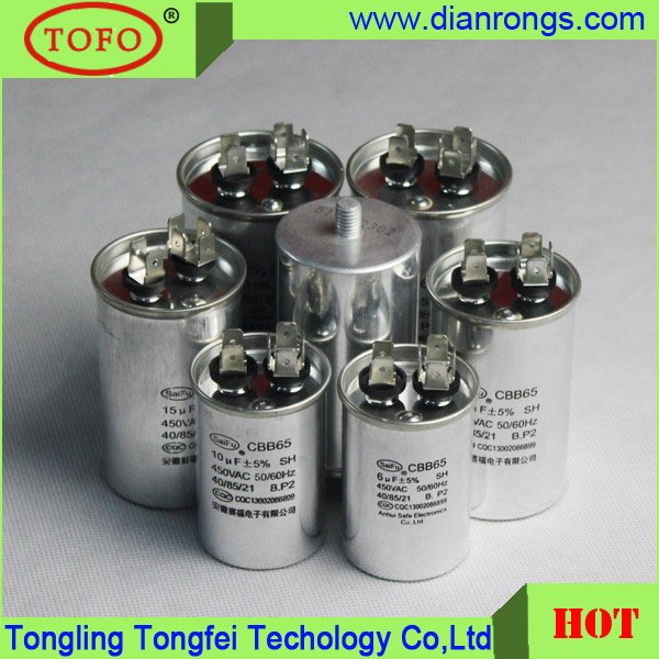 Aluminum Case Round Type Cbb65 Air Condition 5UF 250v Capacitor