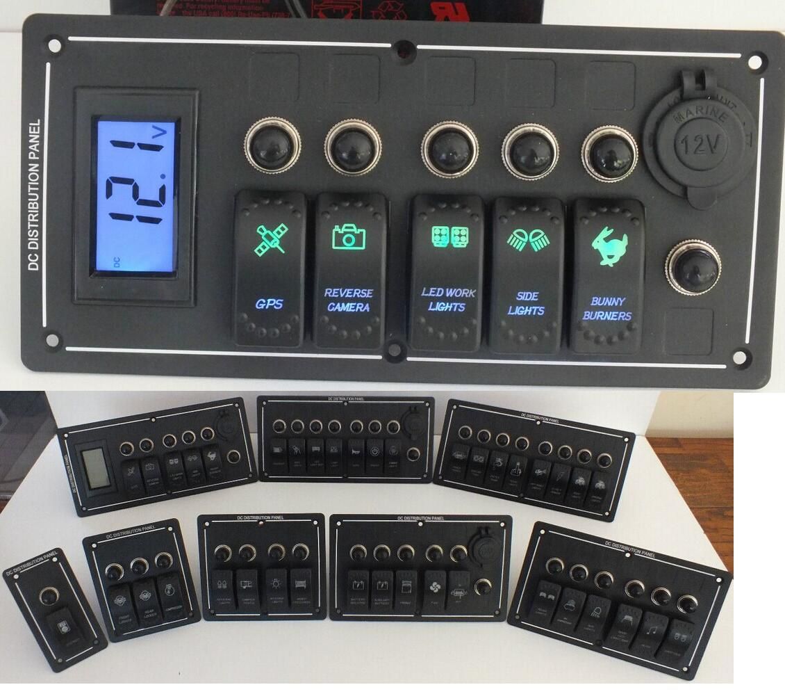 Rocker Switch Panel/Voltmeter /Panel Holder Arb Carling Laser Switch Panel