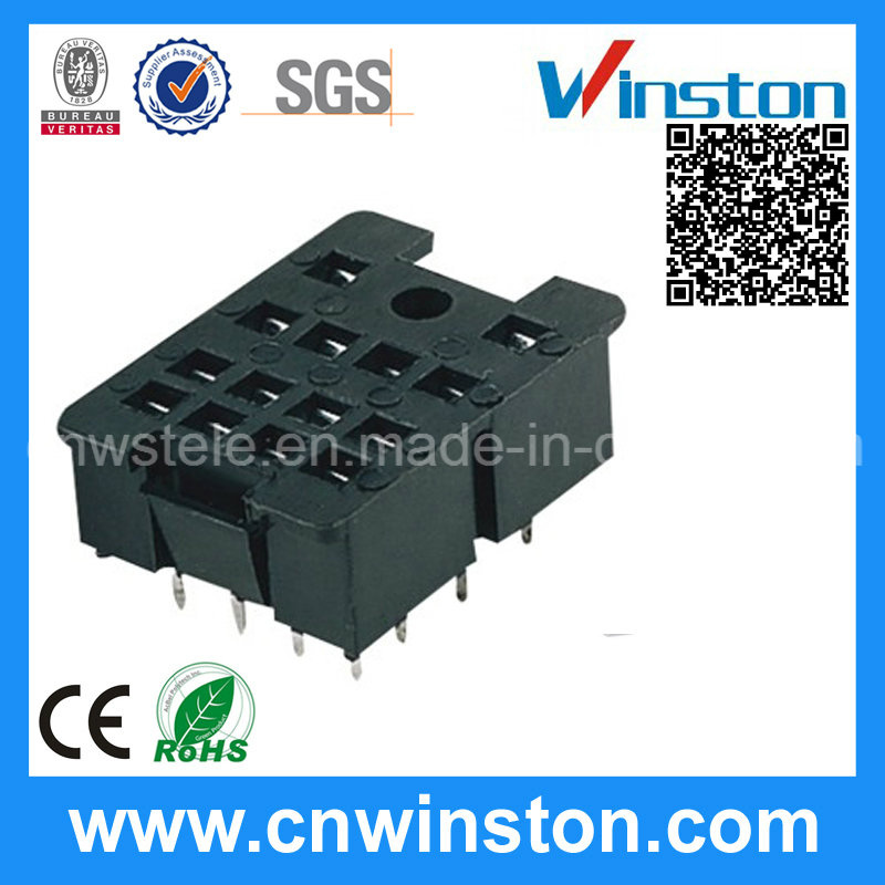 General Miniature Black Color Electro-Magnetic Industrial Relay Socket with CE