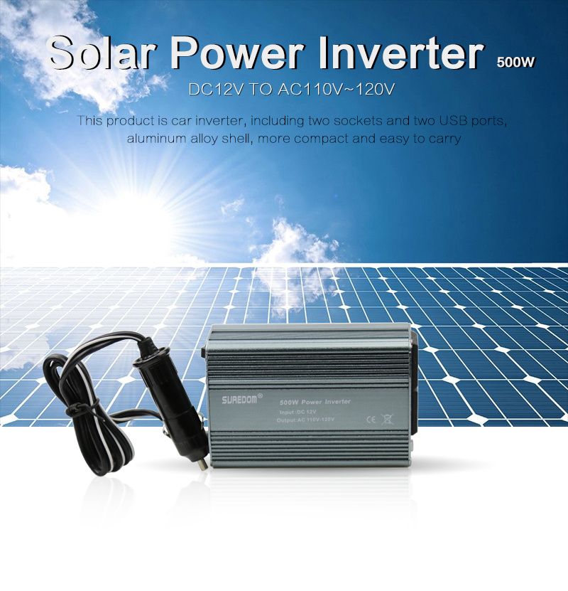 Car Power Inverter 500W Solar Inverter 12V DC to AC 110V 220V Modified Wave Double USB
