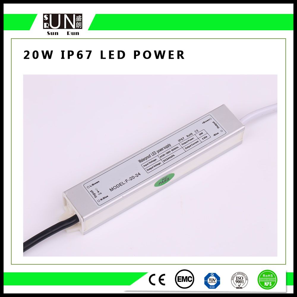 20W Constant Voltage IP65 IP67 24V Waterproof LED Power Supply