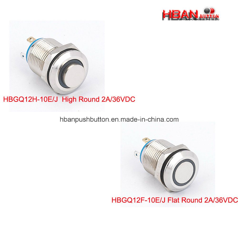 12mm Momentary 1no Waterproof Small LED Stainless Steel Push Button Switch