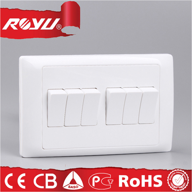 7*14 Size 10A 6 Gang 1 Way/ 2 Way Switch