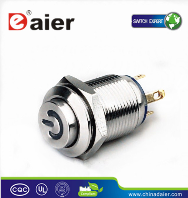 Waterproof 4pins Pushbutton Switch, Power Switch (GQ12H-10EPM)