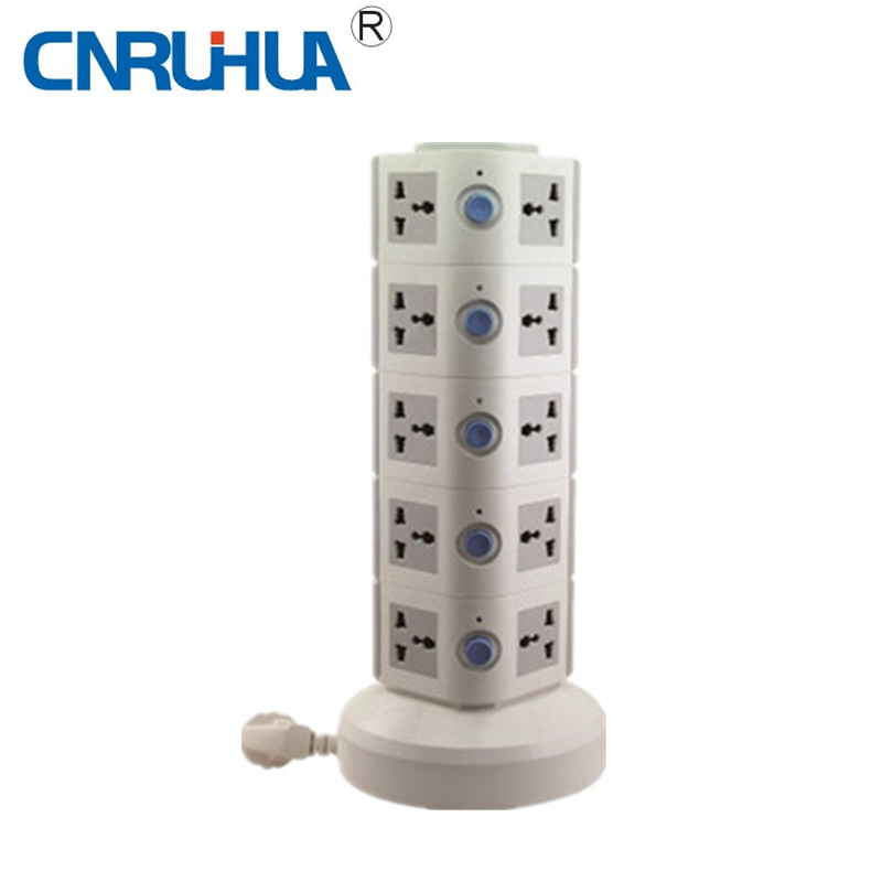 Multi Funtional Eficiency Compact Five-Layer 20-Way Vertical Floor Socket