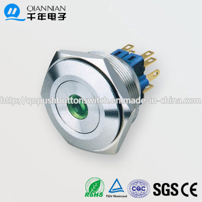 30mm 1no 1nc/2no 2nc Resetable Self-Locking DOT Illuminated IP67 Ik10 Push Button Switch