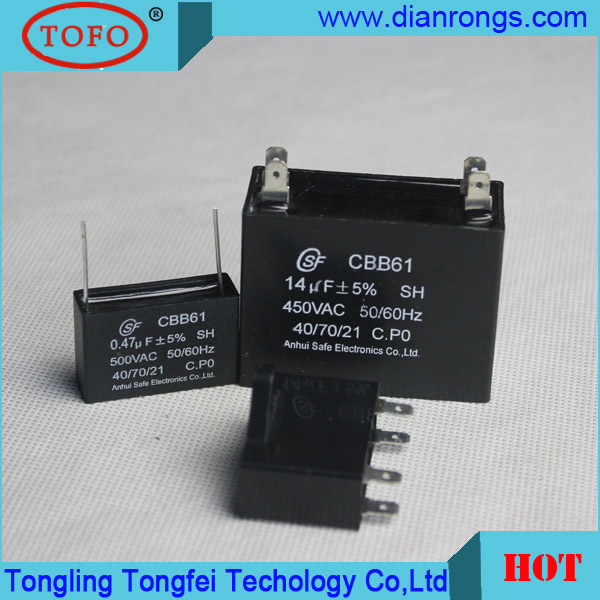 450VAC Capacitor Fan Capacitor Cbb61 Sh Capacitor