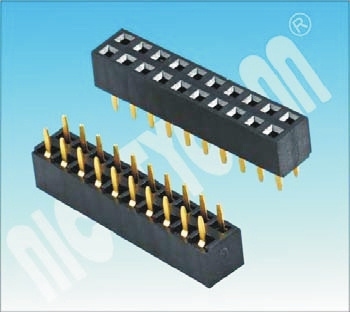 U Type H: 5.0mm 2.54 Pitch Dual Rows Female Header Connector DIP Female Header