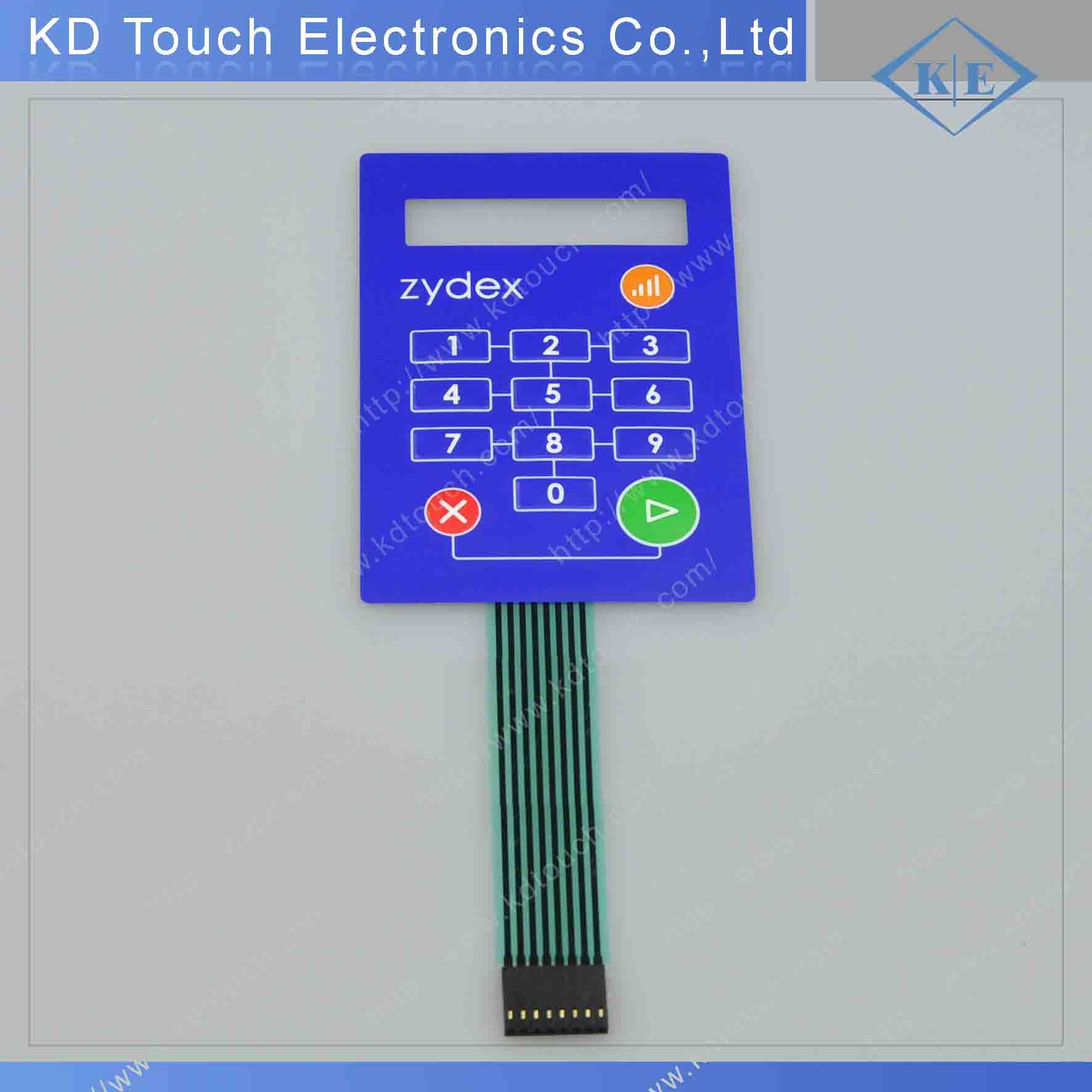 Waterproof Metal Dome Tactile Membrane Switch Keypad with Nicomatic Connector