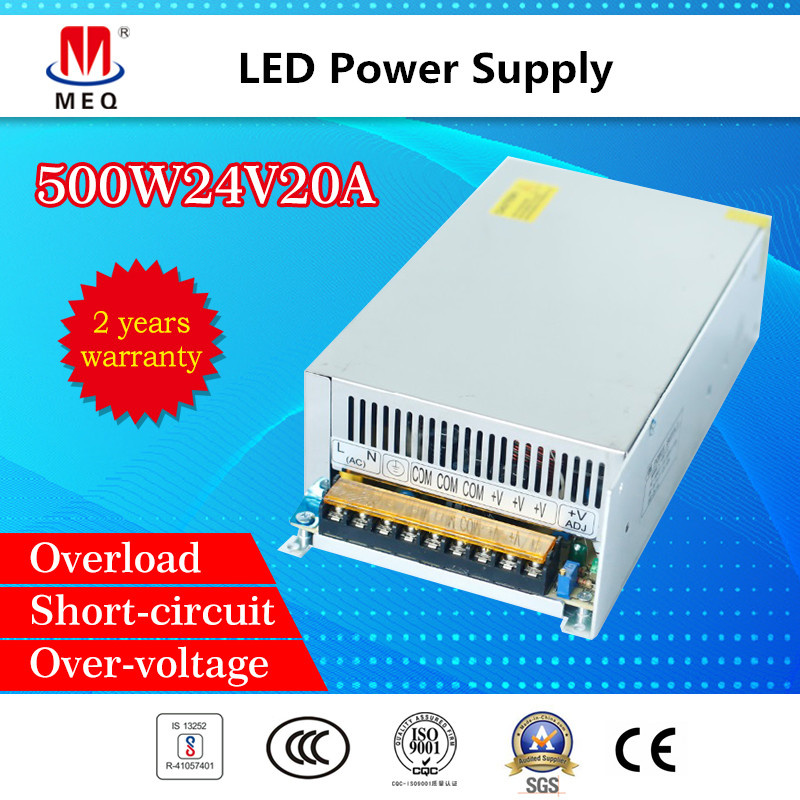 AC/DC 24V 20A SMPS LED Switching Power Supply for Engineering Lighting 500W