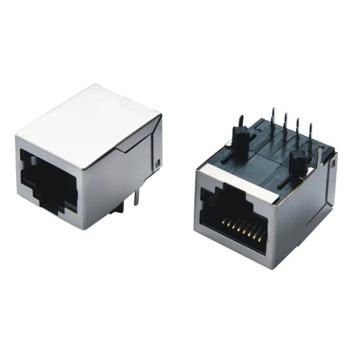 CAT6 RJ45 PCB Socket 8p Modular Shielded Jack