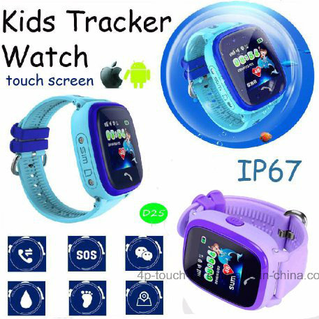 Ce Approved IP67 Waterproof Kids GPS Watch Tracker D25