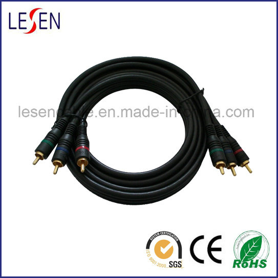 RGB Component Cable, 3RCA to 3RCA with Gold-Plated Plugs Video