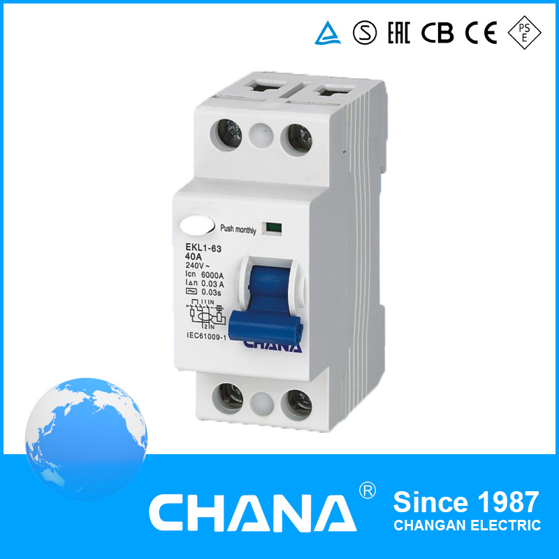 Residual Current Circuit Breaker (Electro-magnetic Type) RCCB with TUV Approval Ekl1-63