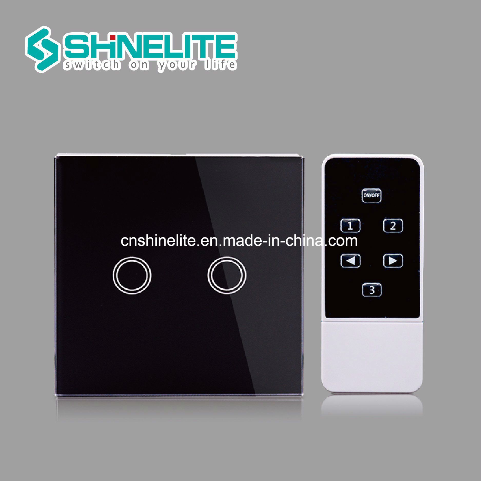 Black Colour EU Standard 2 Gang Remote Control Switch