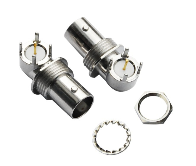 Zinc Alloy Right Angle PCB Mount Female BNC Connector