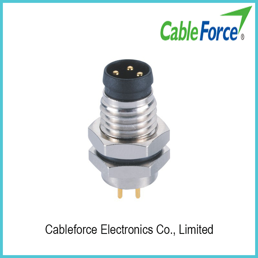 M8 3pin Male PCB Connector IP67 Waterproof Connector for Sensor and Actuator with PCB Contacts