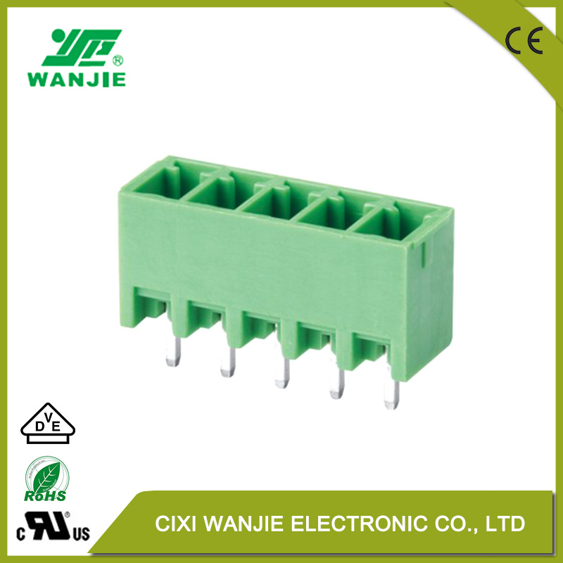 Electrical PCB Pluggable Terminal Block with Straight Pin, Male and Female Green Connector with High Current Wj15edgvc/RC/Vh/Rh, Pitch 2.5mm